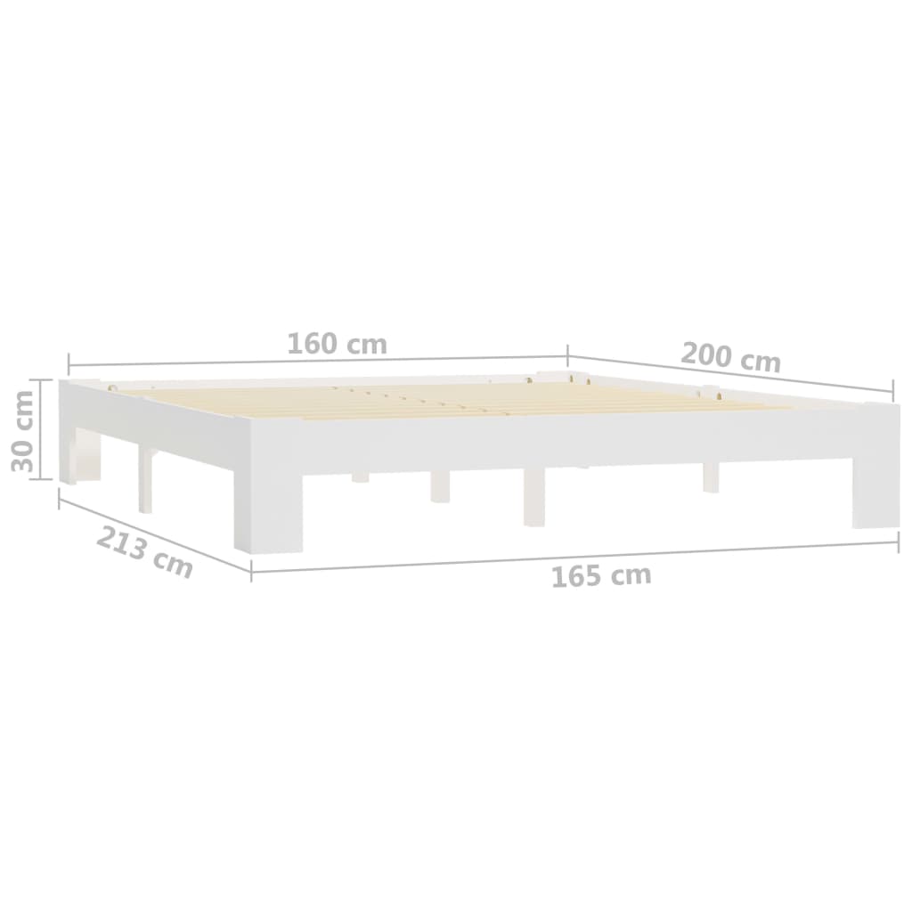 Estructura de cama sin colchón madera de pino marrón 160x200 cm vidaXL