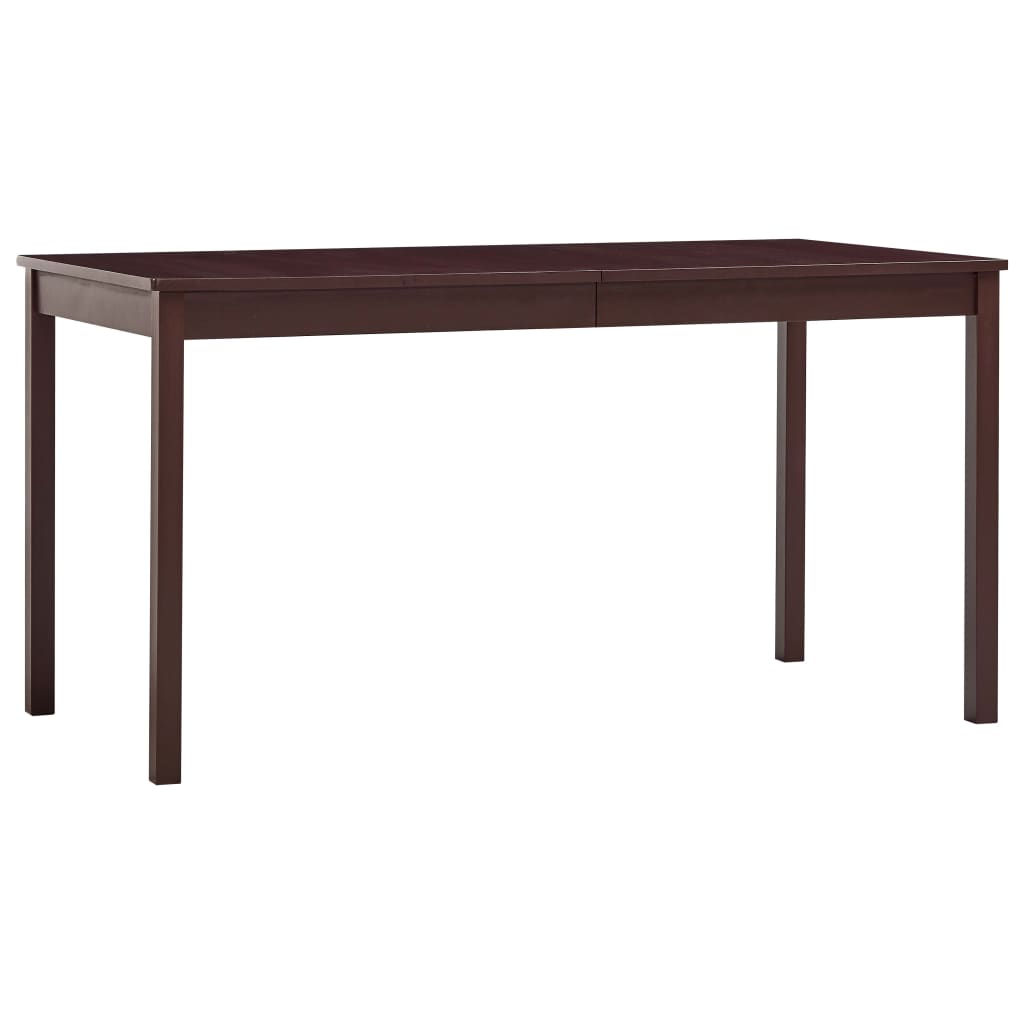 Vetonek Mesa de comedor de madera de pino marrón oscuro 140x70x73 cm