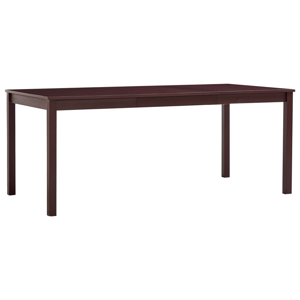 Vetonek Mesa de comedor de madera de pino marrón oscuro 180x90x73 cm