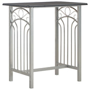 Vetonek Set mesa y sillas altas de cocina 3 piezas madera y acero negro