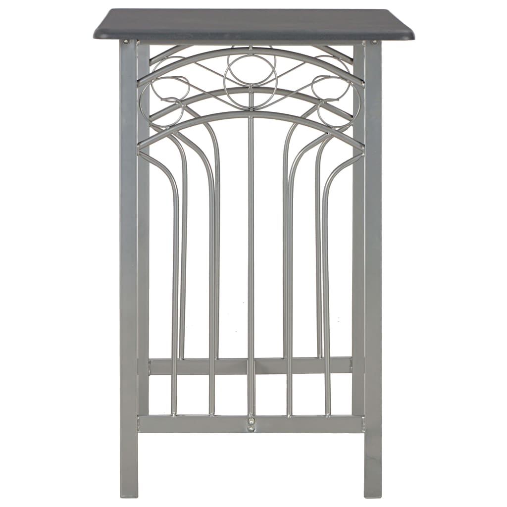 Set mesa y sillas altas de cocina 3 pzas madera acero antracita v8399 - Vetonek