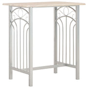 Vetonek Set mesa y sillas altas de cocina 3 piezas madera y acero