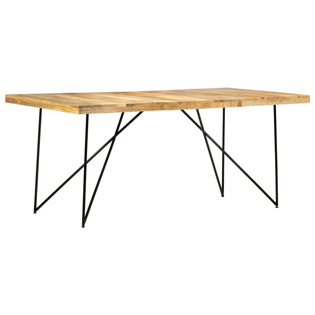 Vetonek Mesa de comedor de madera maciza de mango 180x90x76 cm