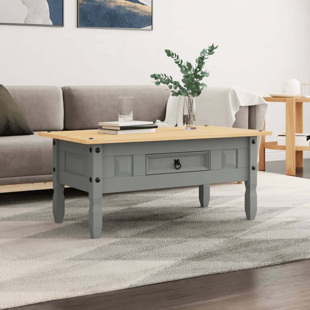 Vetonek Mesa de centro Corona Range pino mexicano gris 100x55x44 cm