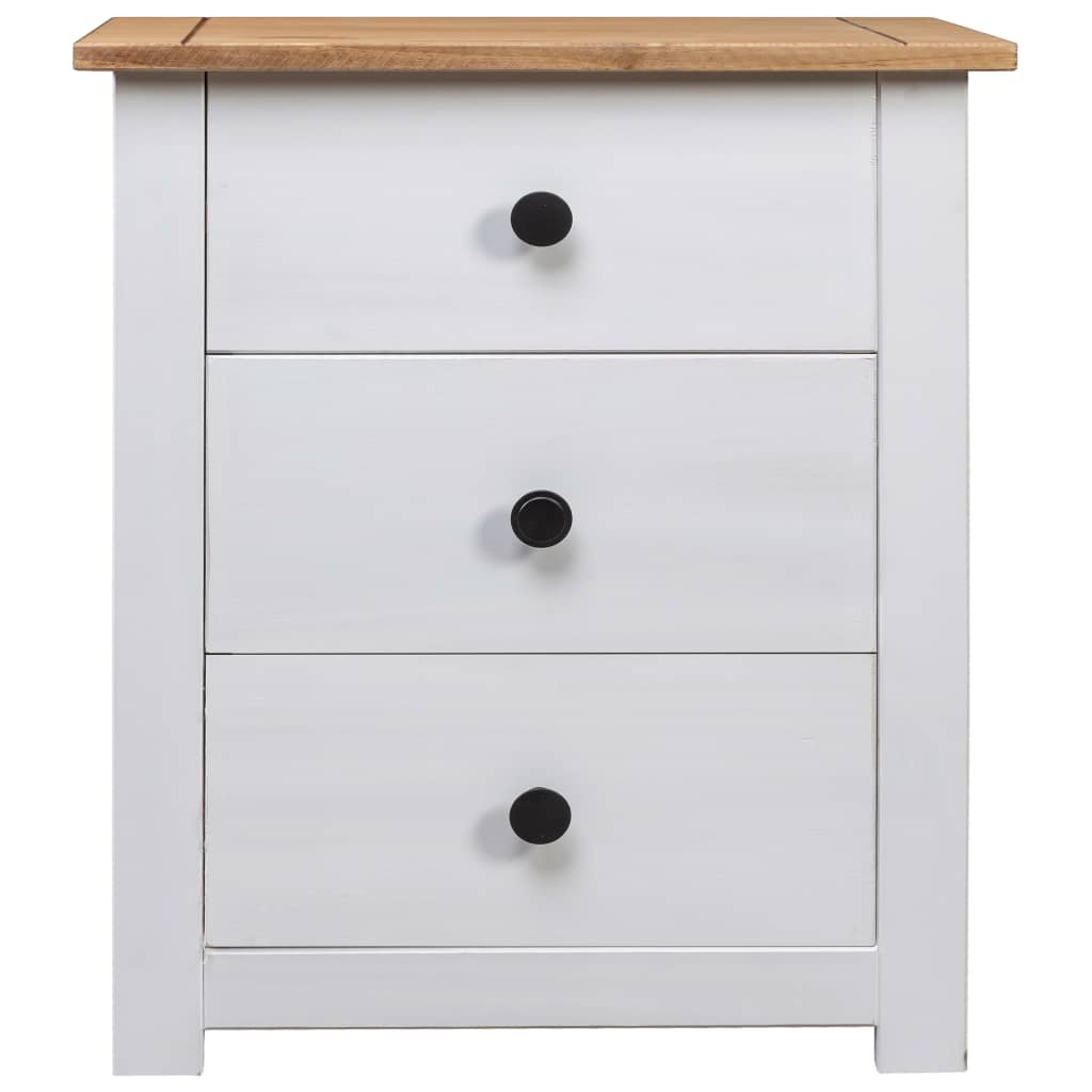 Table de lit de nuit maciza bois pinama blanc 46x40x57 cm