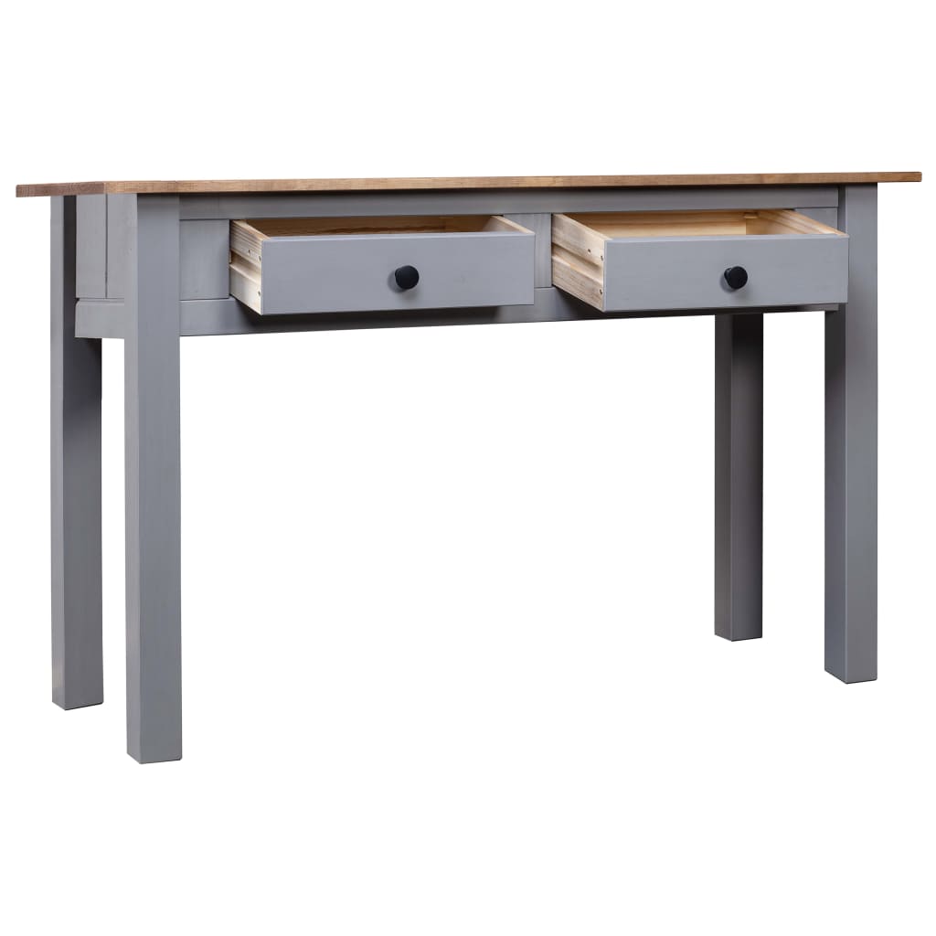 Mesa consola madera maciza pino estilo Panamá gris 110x40x72 cm - Vetonek