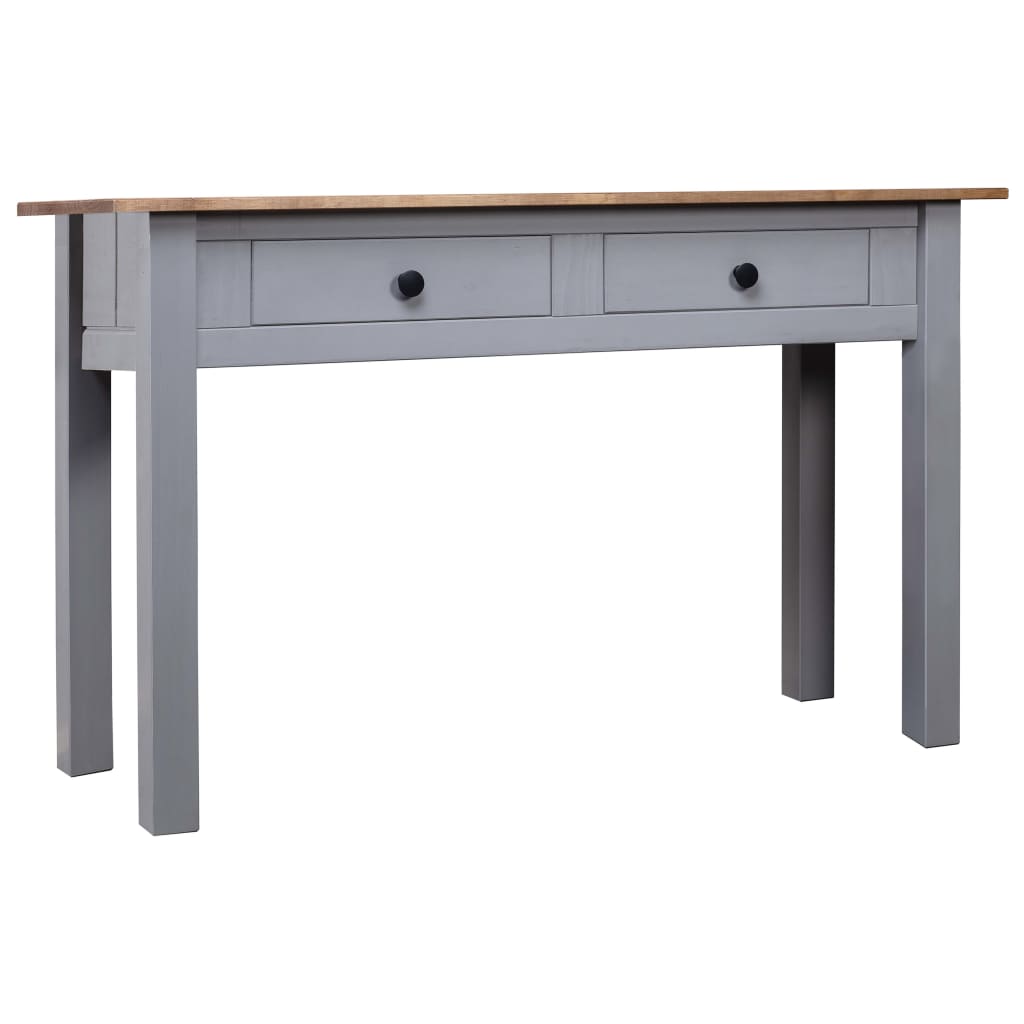 Vetonek Mesa consola madera maciza pino estilo Panamá gris 110x40x72 cm