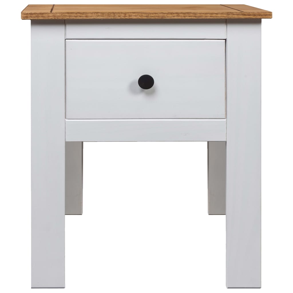 Table de lit de nuit maciza bois pinama blanc 46x40x57 cm