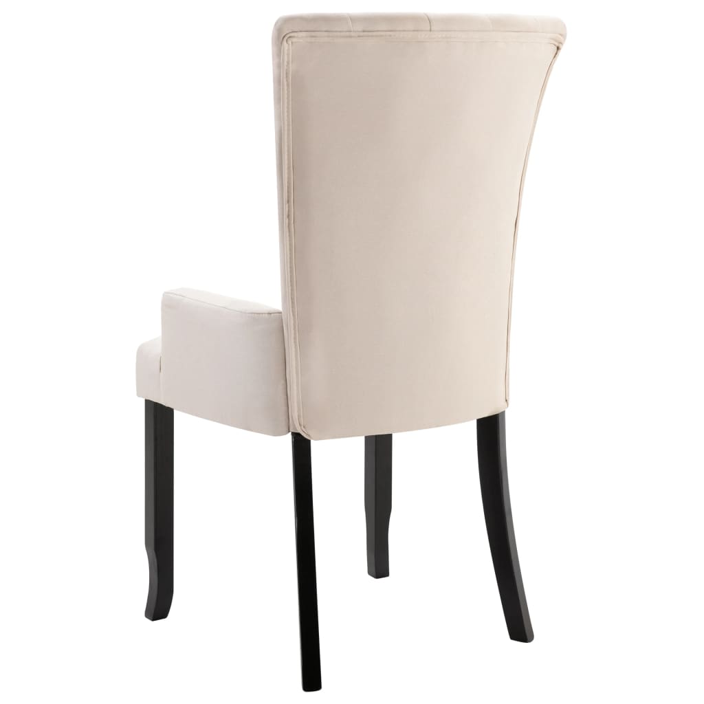 Sillas de comedor con reposabrazos 4 unidades de tela beige vidaXL