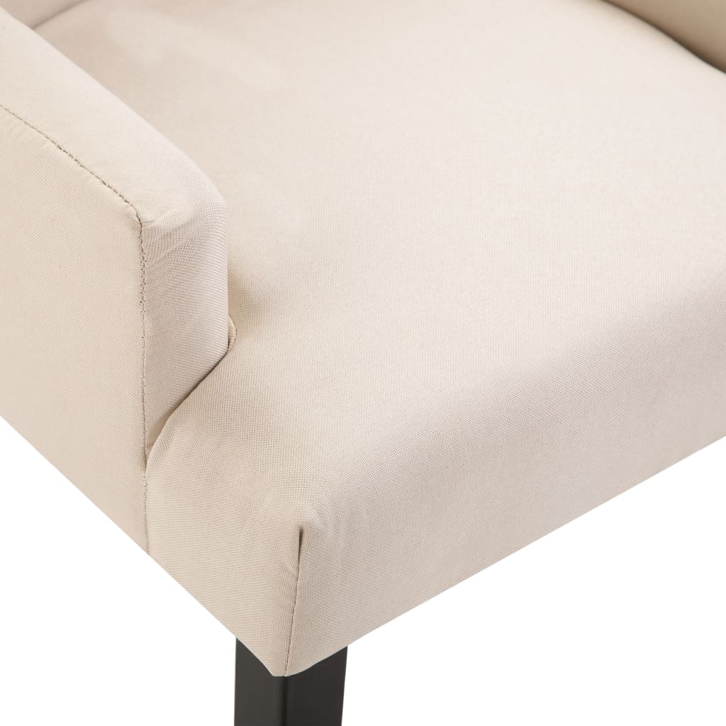 Sillas de comedor con reposabrazos 4 unidades de tela beige vidaXL