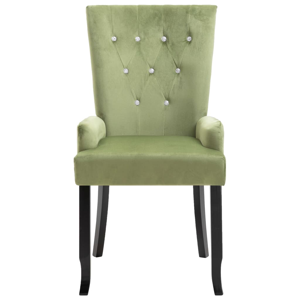 Dining chair with plates 2 units light green velvet