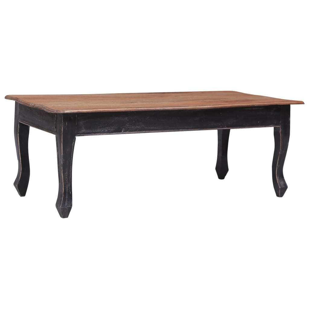 Vetonek Mesa de centro de madera maciza de caoba negra 120x60x45 cm