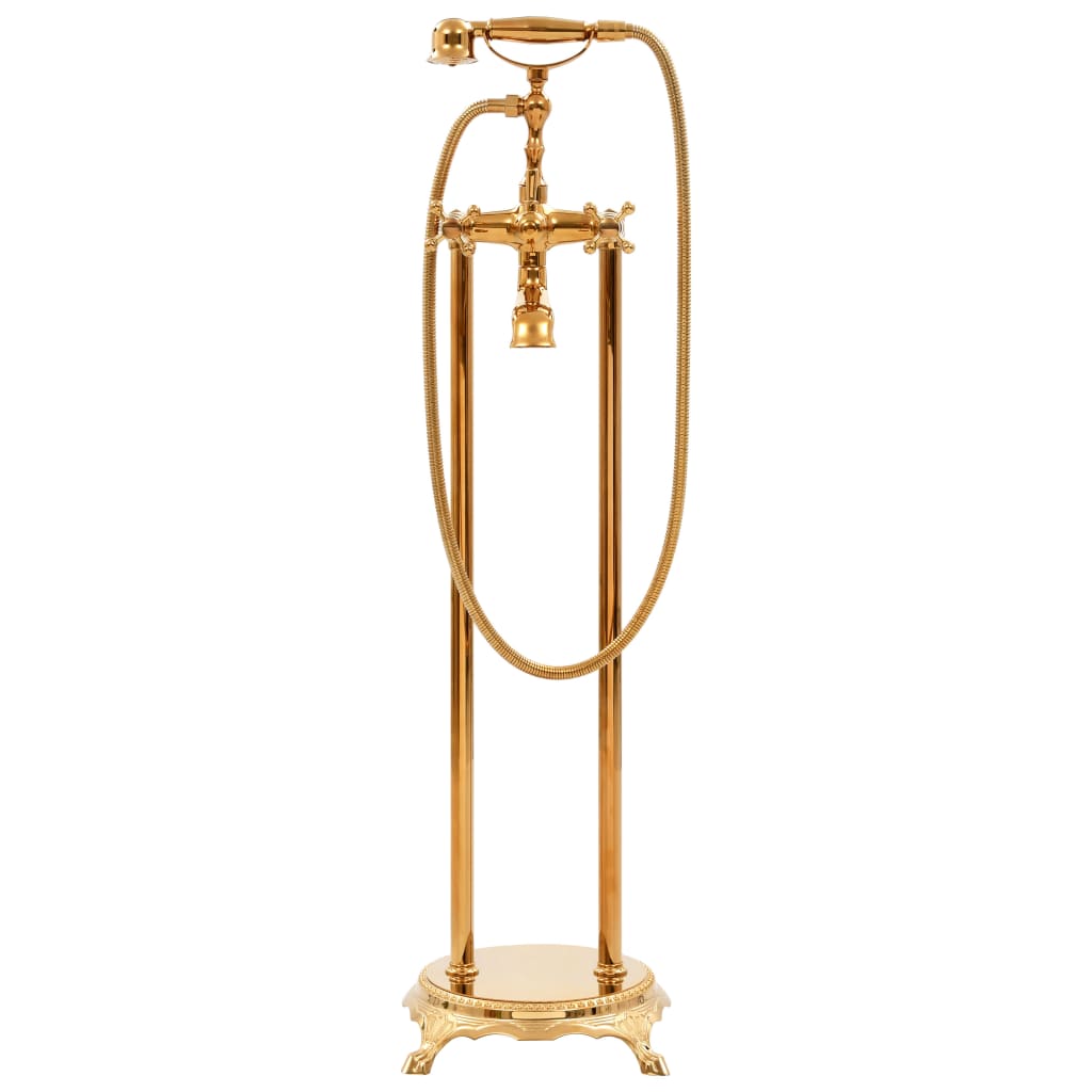 Grifo para bañera de pie acero inoxidable dorado 99,5 cm