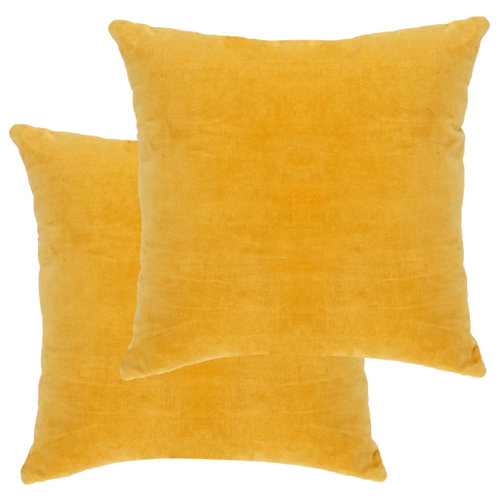 Almofadas 2 unidades Velvet de algodão amarelo 45x45 cm