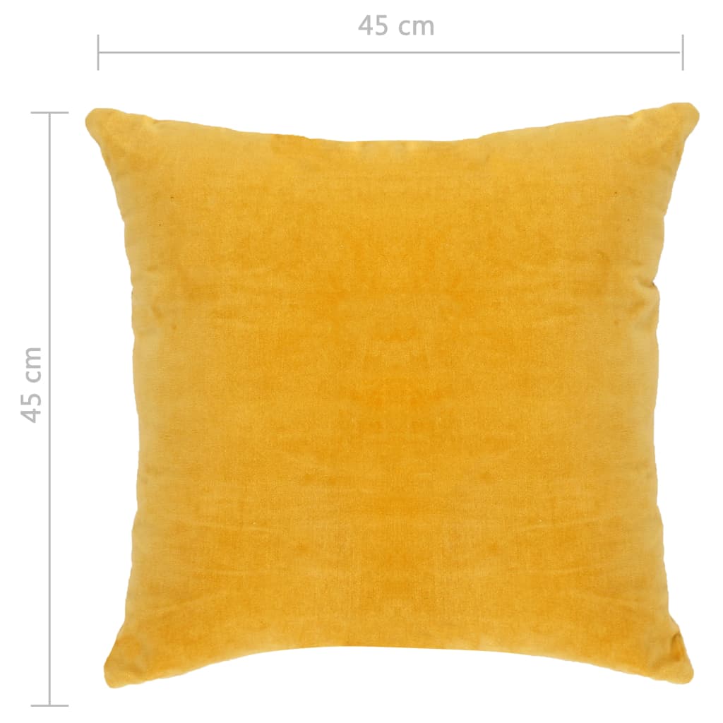 Cushions 2 units yellow cotton velvet 45x45 cm