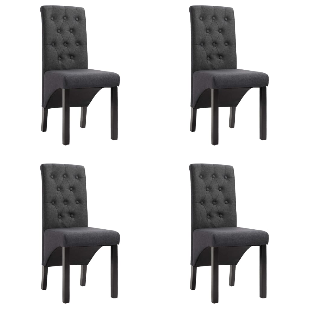 Vetonek Sillas de comedor giratorias 4 unidades tela gris oscuro