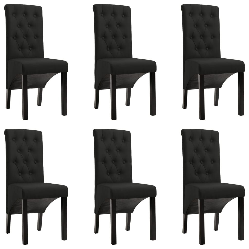 Sillas de comedor giratorias 6 unidades tela negras v1169 Vetonek