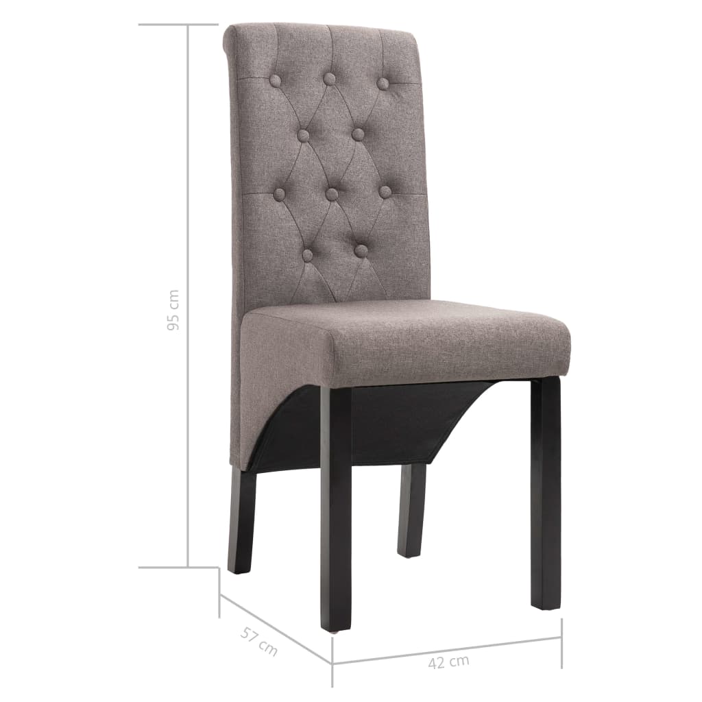 Sillas de comedor 4 unidades tela taupe vidaXL