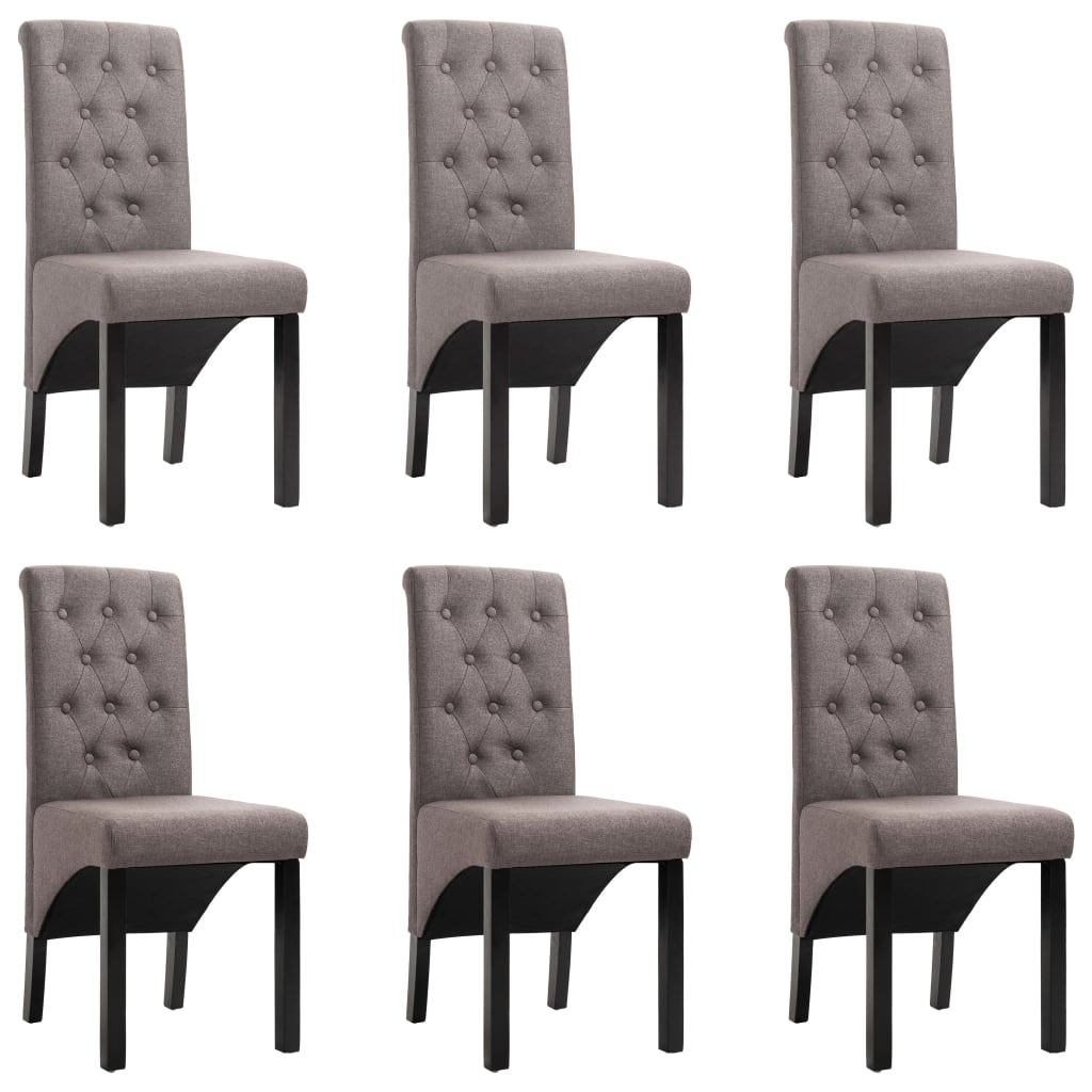  Vetonek Sillas de comedor 6 unidades de tela gris taupe