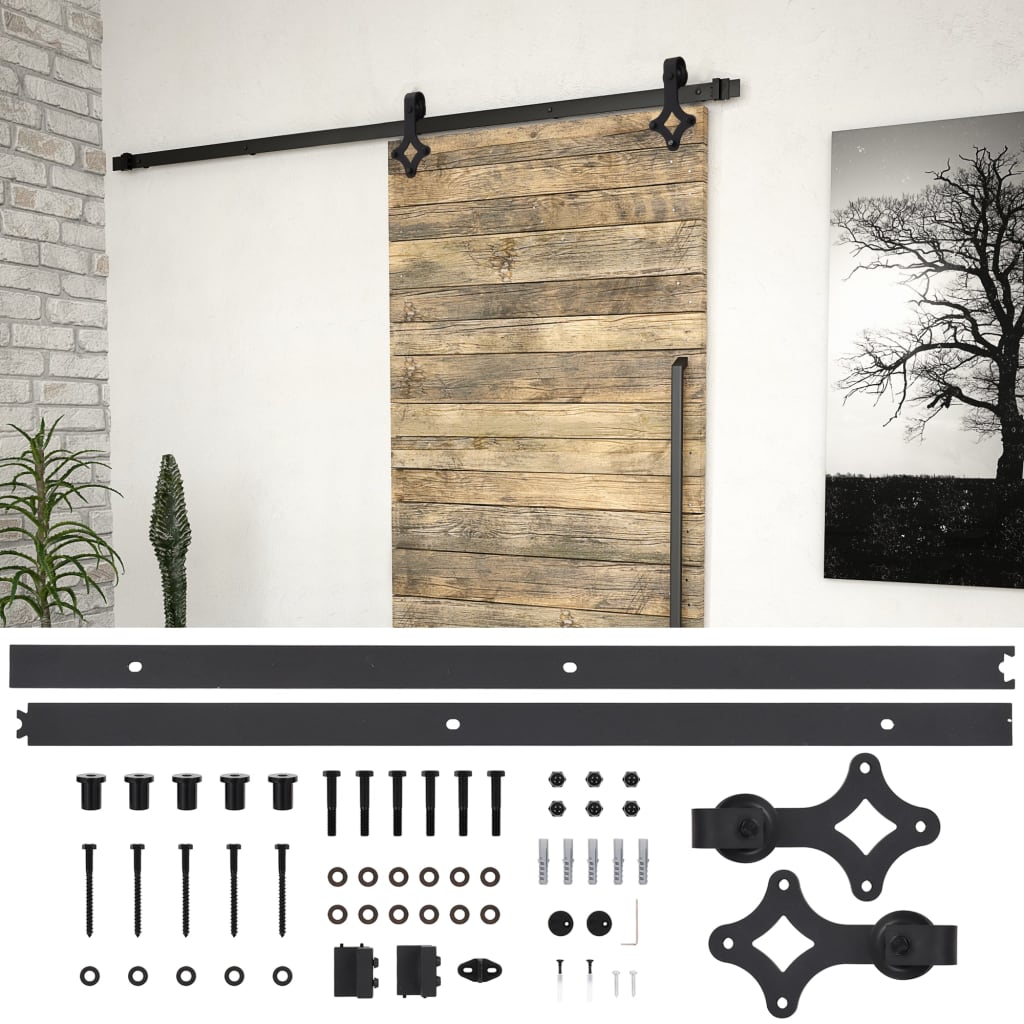 Vetonek Kit de herrajes para puertas correderas SKIEN acero negro 200cm