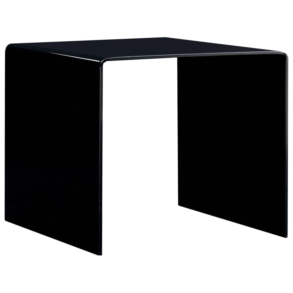 Vetonek Mesa de centro de vidrio templado negro 50x50x45 cm