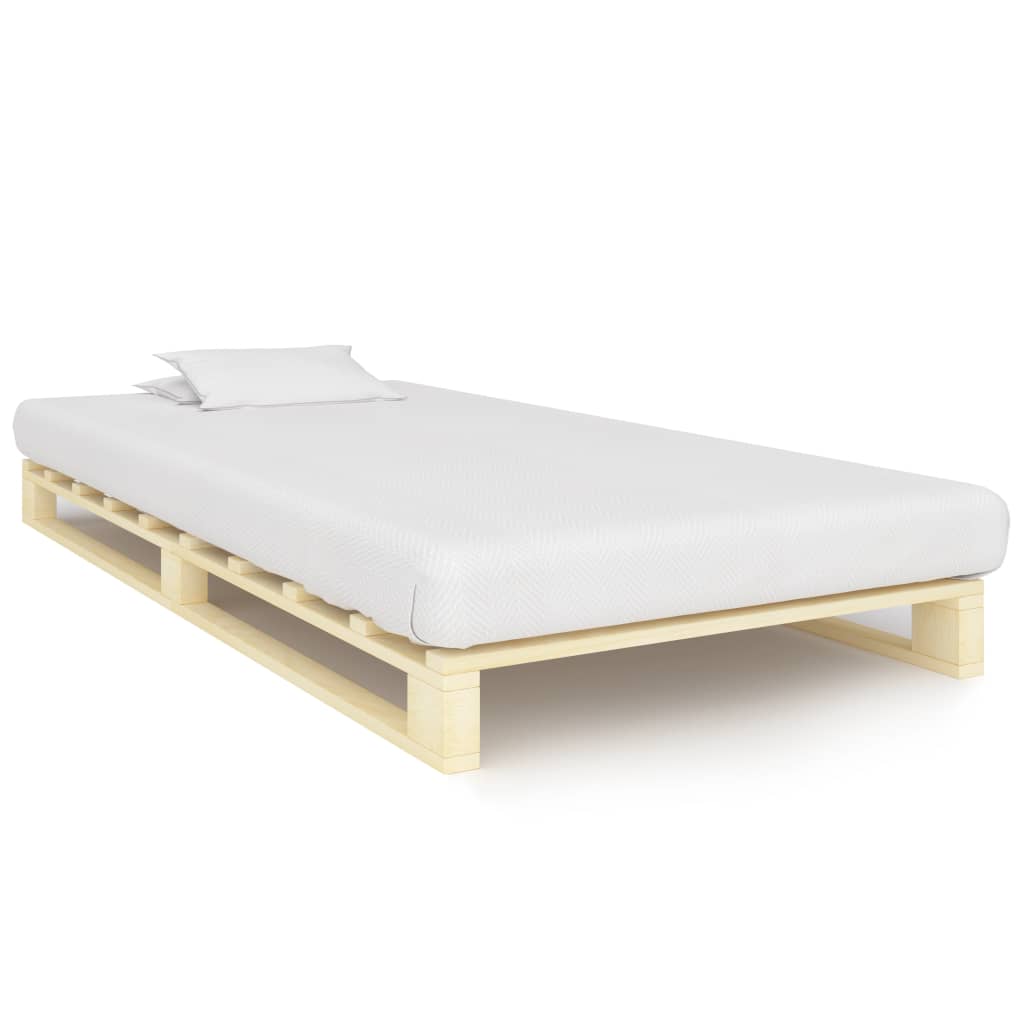 Vetonek Estructura cama palets sin colchón madera maciza pino 90x200 cm