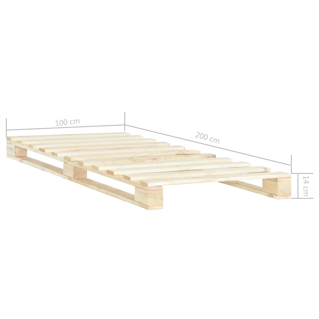 Estructura cama palets sin colchón madera maciza pino 100x200cm vidaXL