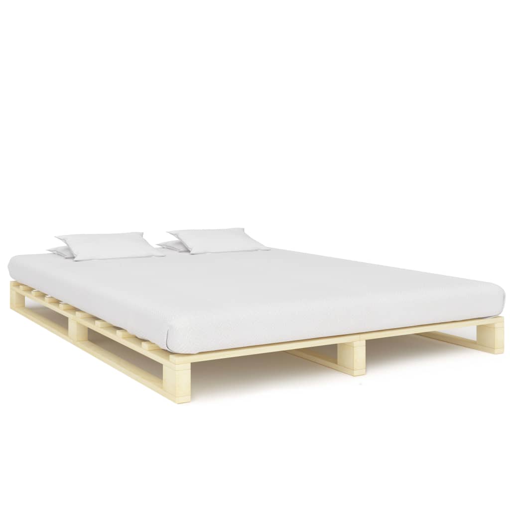 Vetonek Estructura cama palets sin colchón madera maciza pino 140x200cm