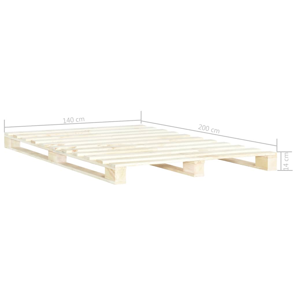 Estructura cama palets sin colchón madera maciza pino 140x200cm vidaXL