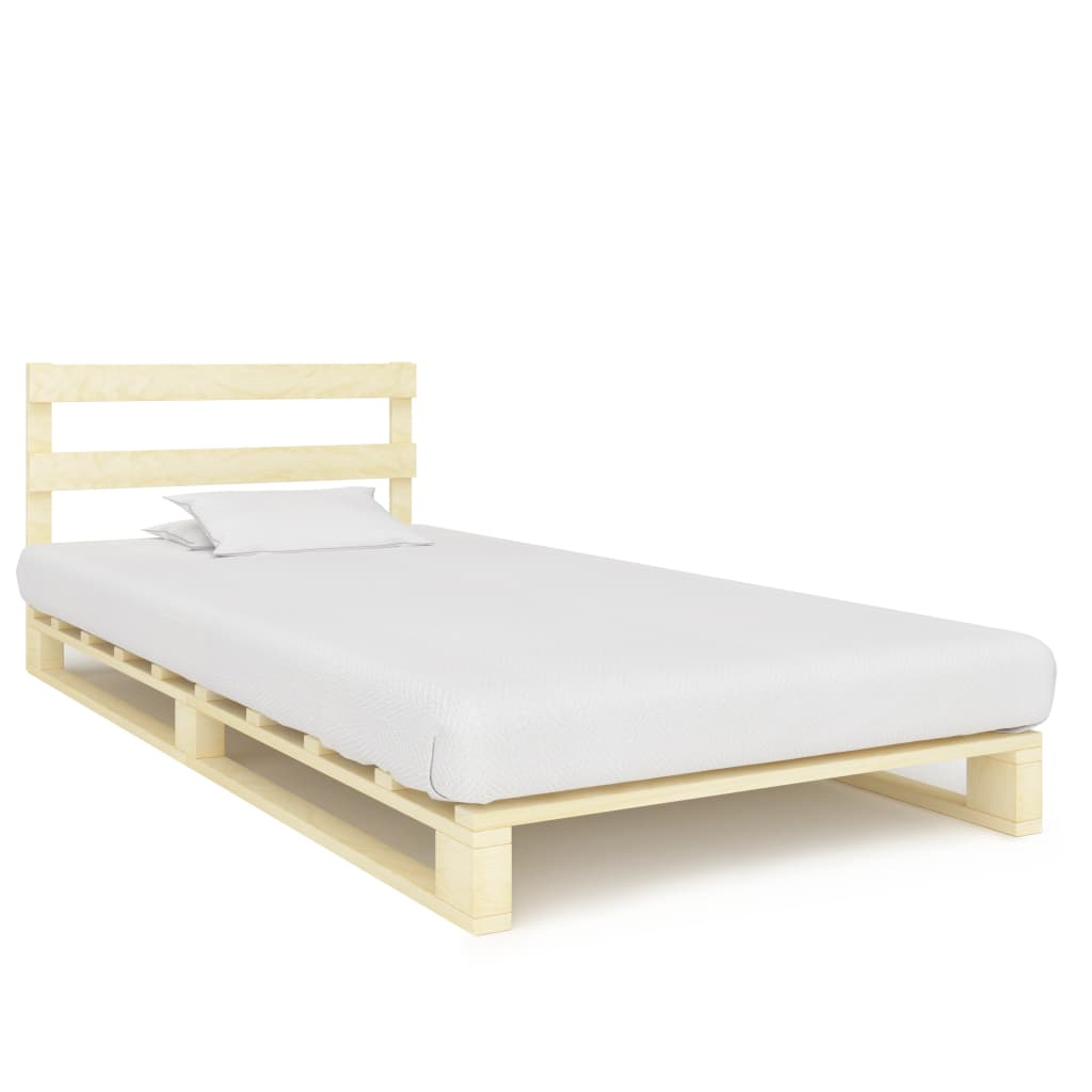 Vetonek Estructura cama palets sin colchón madera maciza pino 90x200 cm