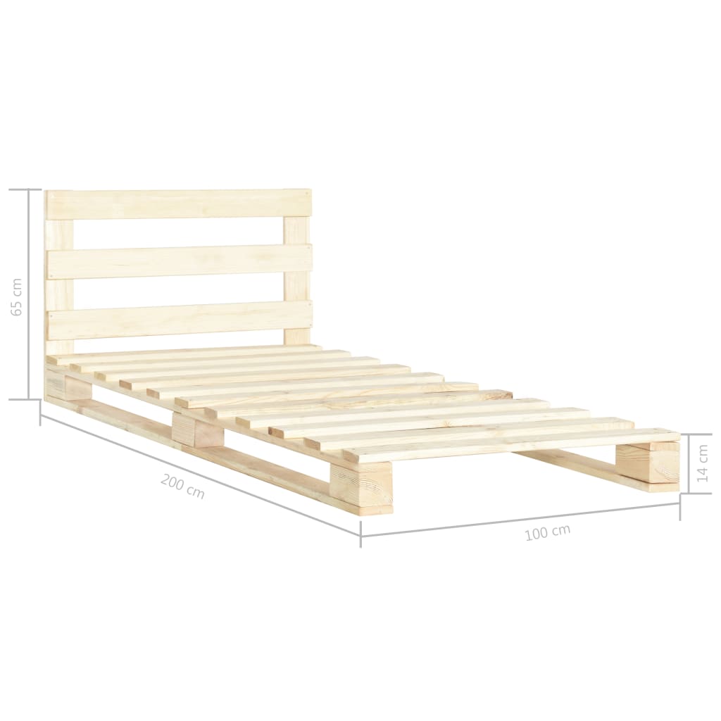 Estructura cama palets sin colchón madera maciza pino 100x200cm vidaXL