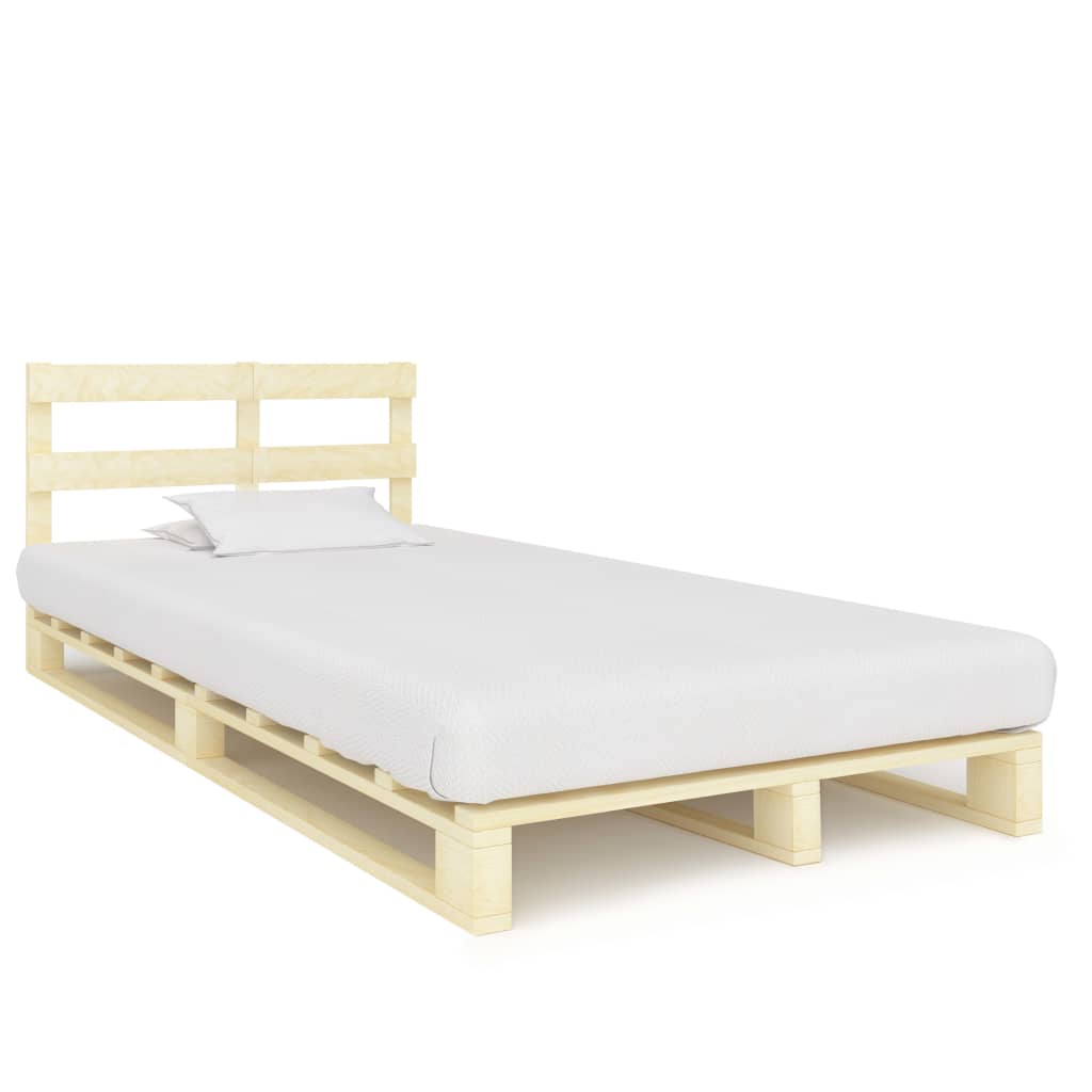 Vetonek Estructura cama palets sin colchón madera maciza pino 120x200cm