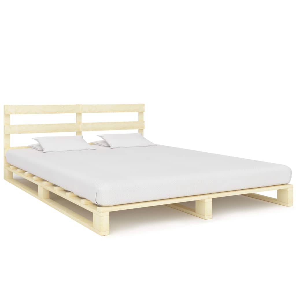 Vetonek Estructura cama palets sin colchón madera maciza pino 140x200cm