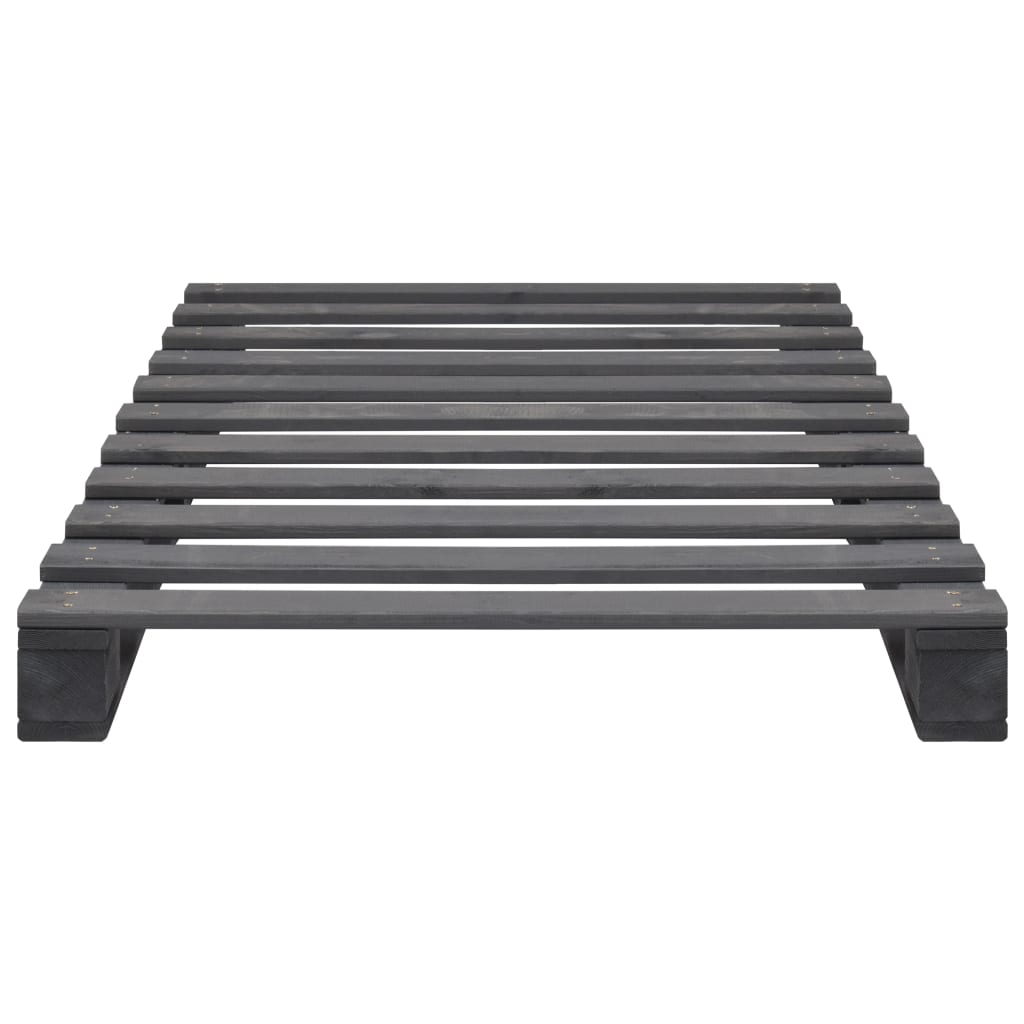 Estructura cama palets sin colchón madera maciza gris 100x200cm vidaXL