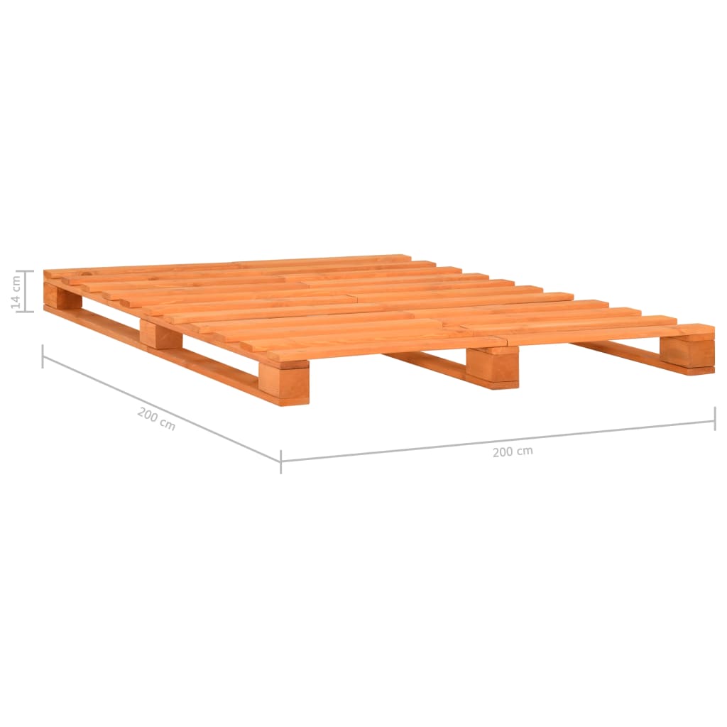 Paletas Bed Frame sem marrom de madeira maciça 200x200 cm