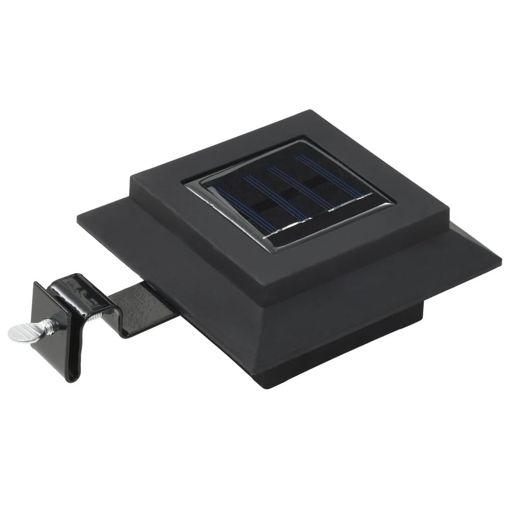 Lámparas solares cuadradas de exterior negras 12 uds LED 12 cm