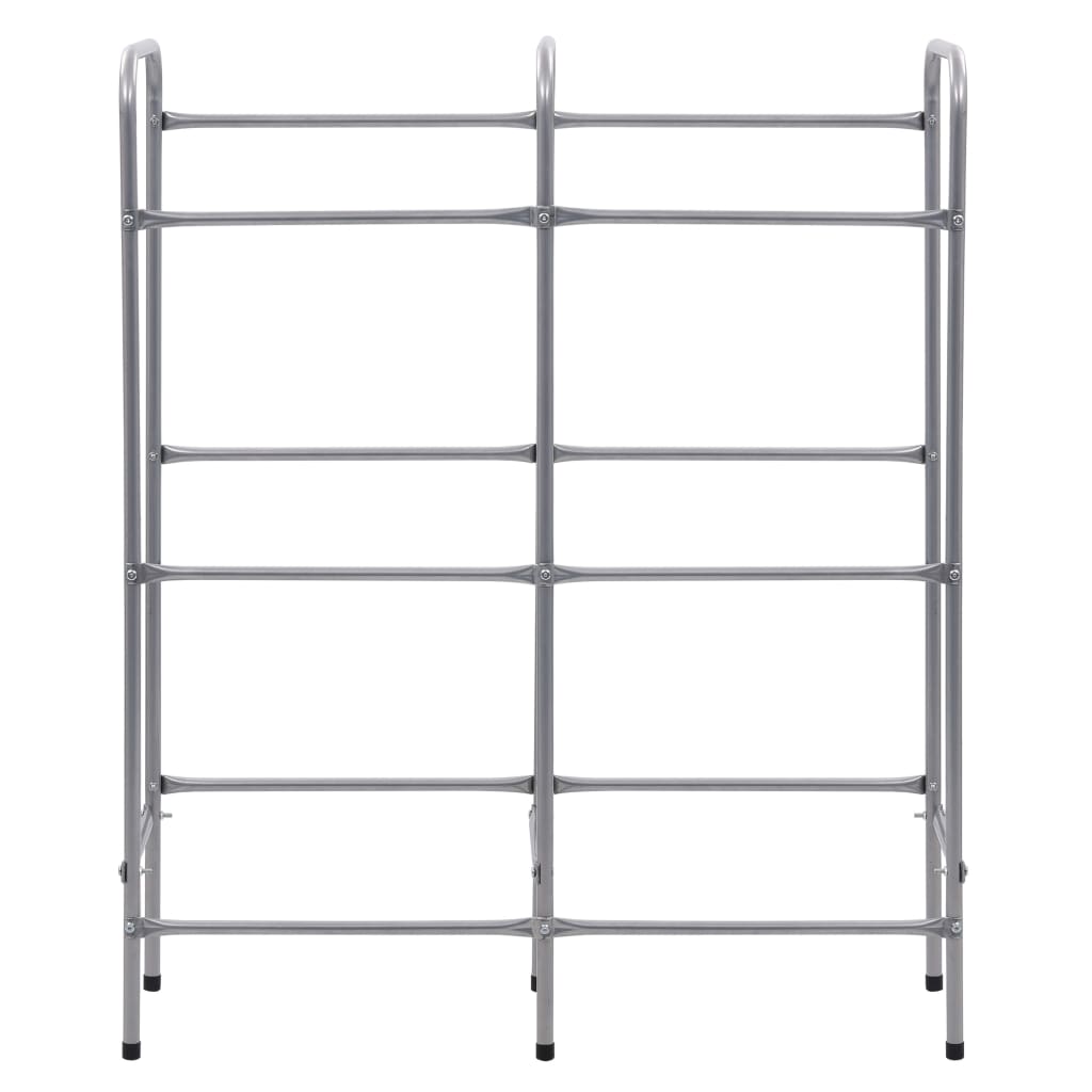 Étagère de rangement pour 6 boîtes en argent en acier 96x33x116 cm