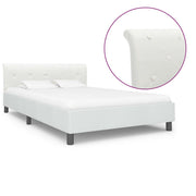 Estrutura de cama sem colchão couro sintético branco 140x200cm V8045 Vetonek