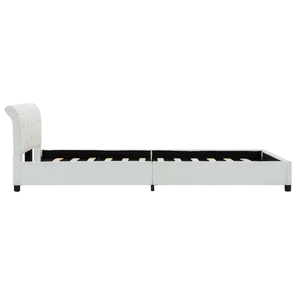 Estrutura de cama sem colchão couro sintético branco 140x200cm V8045 Vetonek