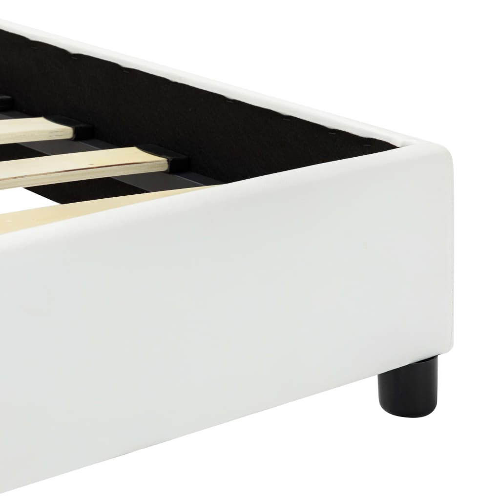 Estrutura de cama sem colchão couro sintético branco 140x200cm V8045 Vetonek
