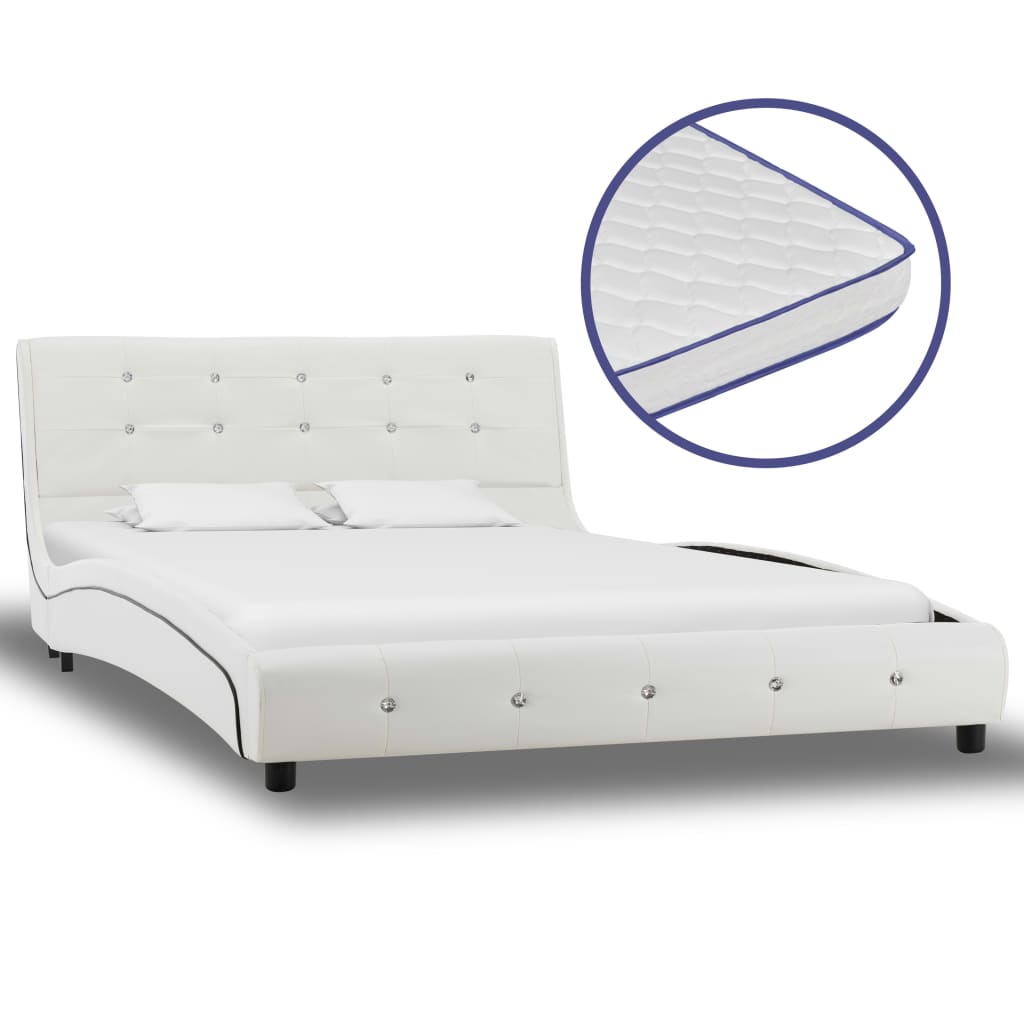 Cama Lifexl e colchão viscoelástico Couro sintético 120x200 cm