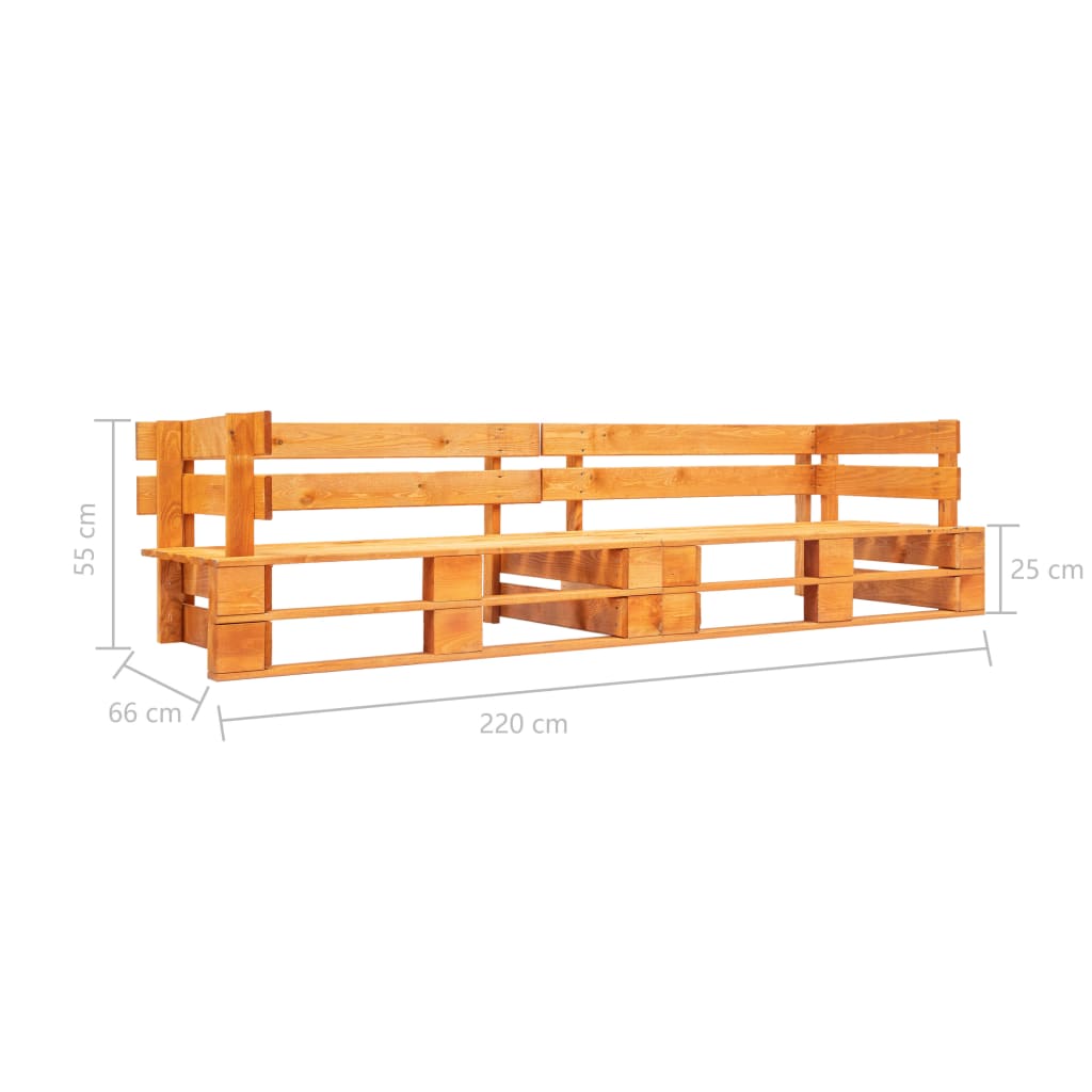 -Miele in legno marrone da giardino da pallet da 2 saoater