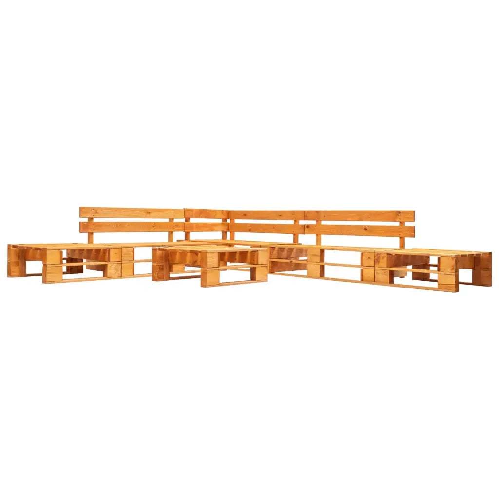 Vetonek Set de muebles de palets de jardín 6 piezas madera marrón miel