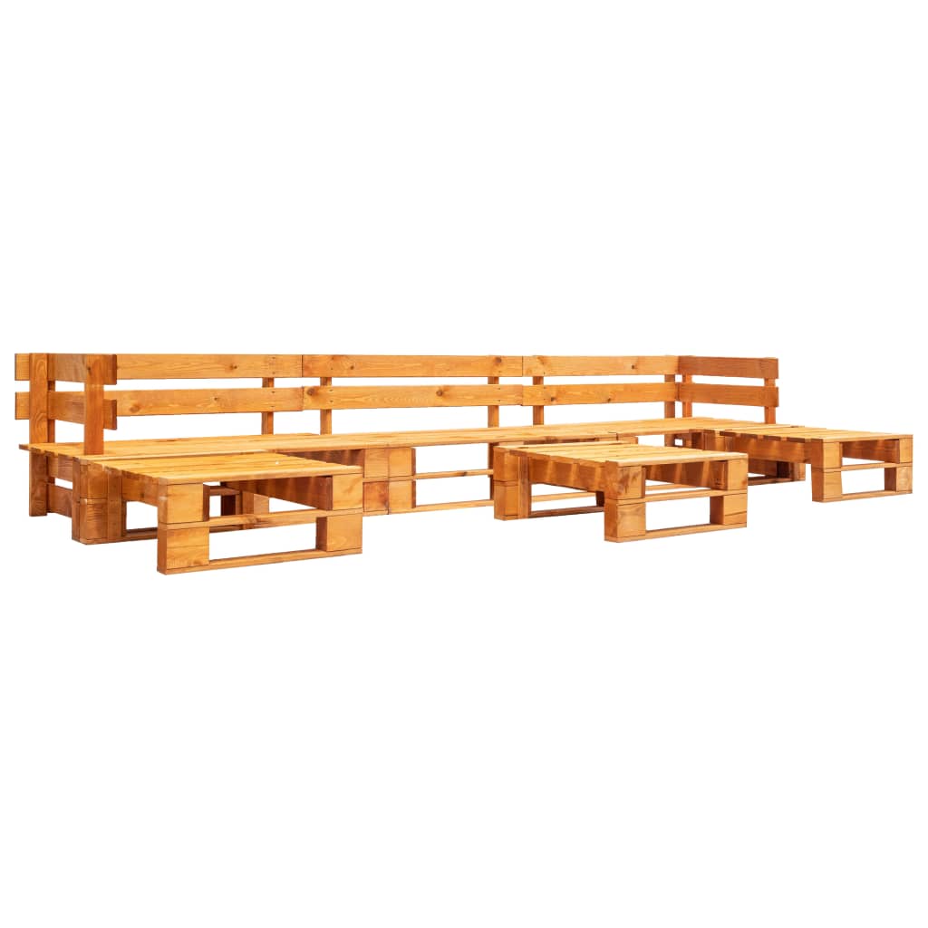 Vetonek Set de muebles de palets de jardín 6 piezas madera marrón miel