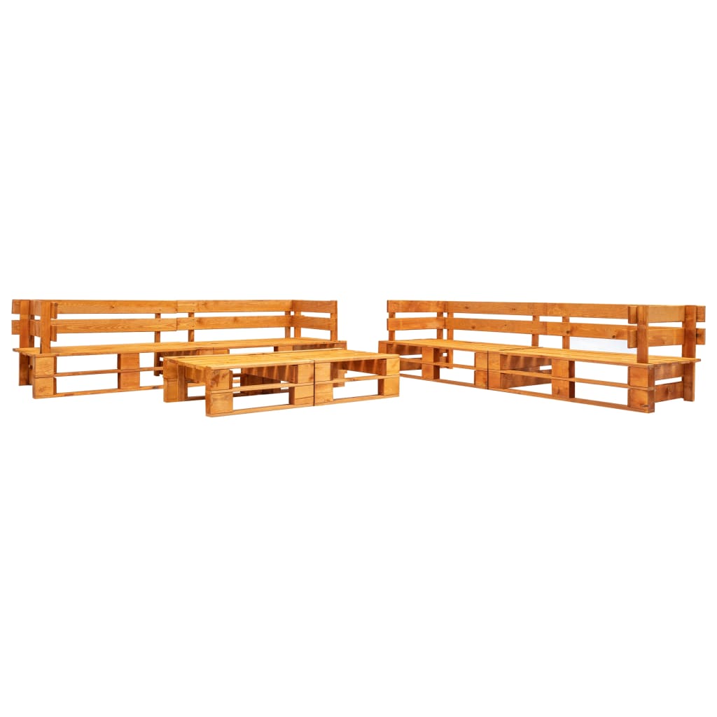 Vetonek Set de muebles de palets de jardín 6 piezas madera marrón miel