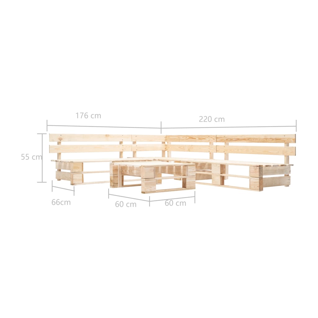 4 pieces of garden pallet furniture 4 pieces natural wood