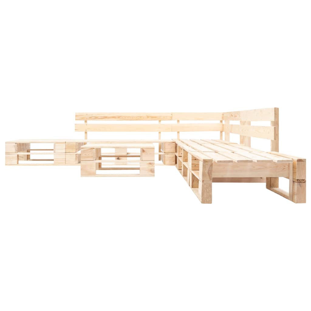 Juego de muebles de palets de jardín 6 piezas madera natural vidaXL