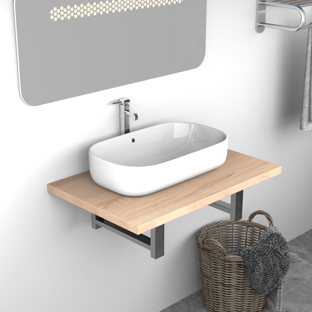 Vetonek Mueble de cuarto de baño roble 60x40x16,3 cm