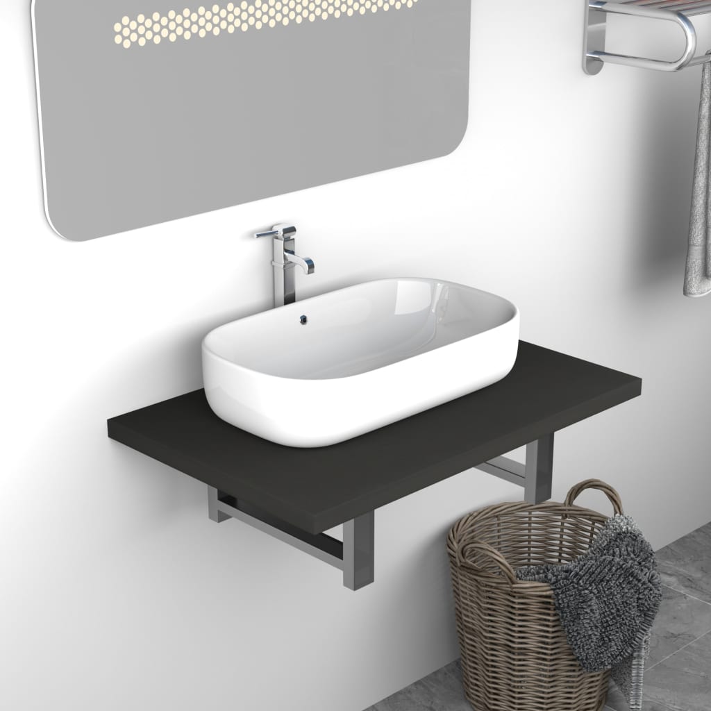 Vetonek Mueble de cuarto de baño gris 60x40x16,3 cm