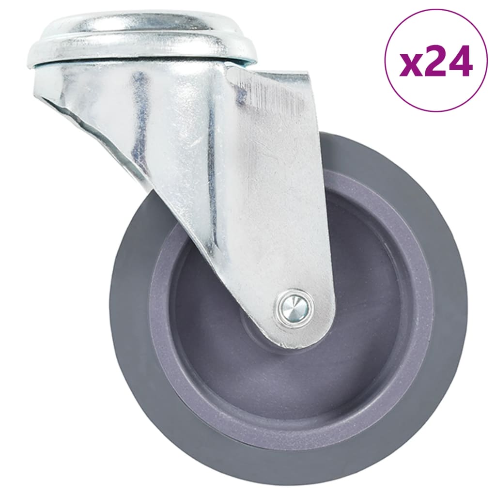 Ruedas giratorias con agujero pasador 24 unidades 75 mm vidaXL